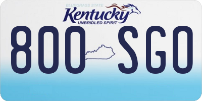 KY license plate 800SGO