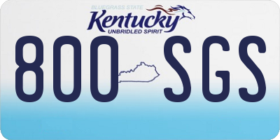 KY license plate 800SGS
