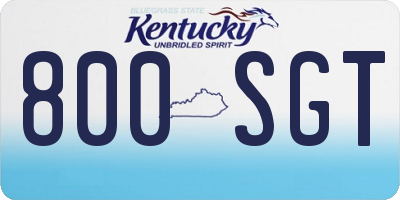 KY license plate 800SGT