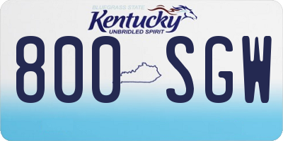 KY license plate 800SGW