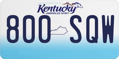 KY license plate 800SQW