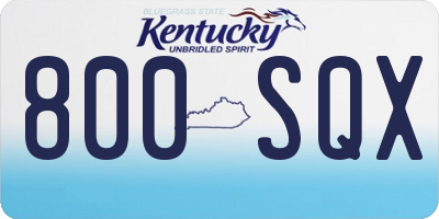 KY license plate 800SQX