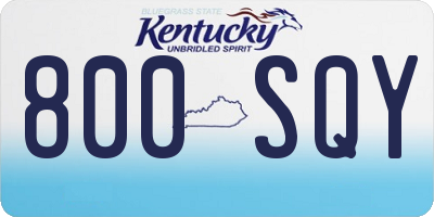 KY license plate 800SQY