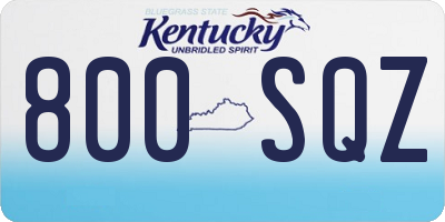 KY license plate 800SQZ