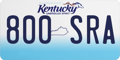 KY license plate 800SRA
