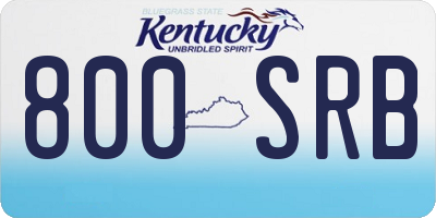 KY license plate 800SRB