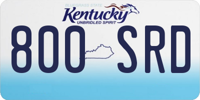 KY license plate 800SRD