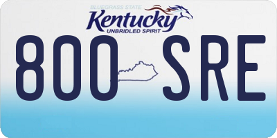 KY license plate 800SRE