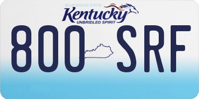 KY license plate 800SRF