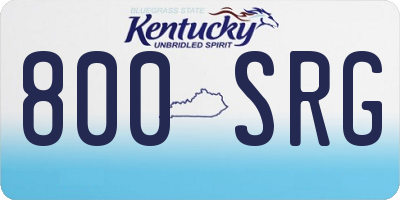 KY license plate 800SRG