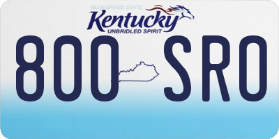 KY license plate 800SRO