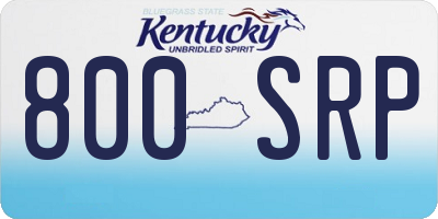 KY license plate 800SRP