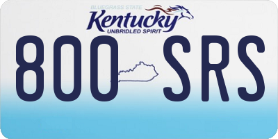 KY license plate 800SRS