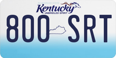KY license plate 800SRT