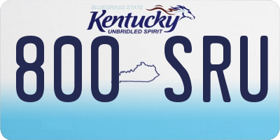 KY license plate 800SRU