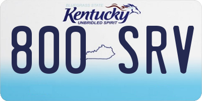 KY license plate 800SRV