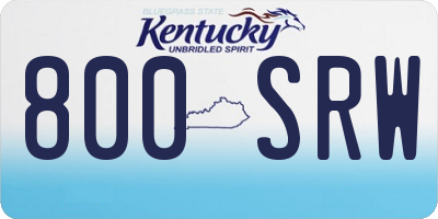 KY license plate 800SRW