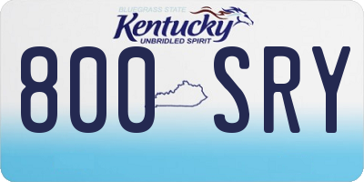 KY license plate 800SRY