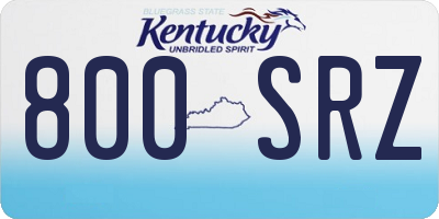 KY license plate 800SRZ