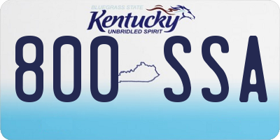 KY license plate 800SSA