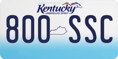 KY license plate 800SSC