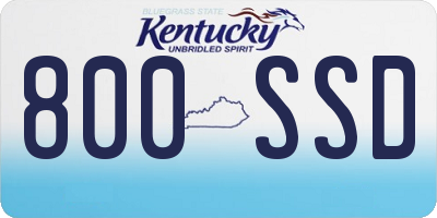 KY license plate 800SSD