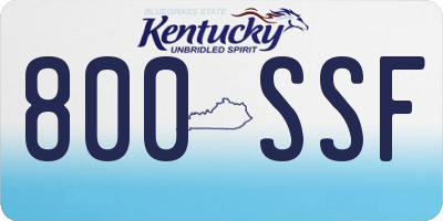 KY license plate 800SSF