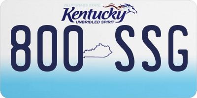 KY license plate 800SSG