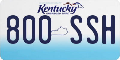 KY license plate 800SSH
