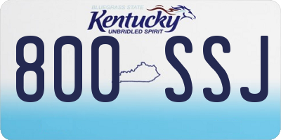 KY license plate 800SSJ