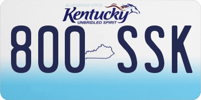 KY license plate 800SSK