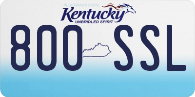 KY license plate 800SSL