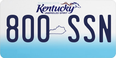 KY license plate 800SSN