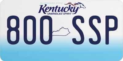KY license plate 800SSP