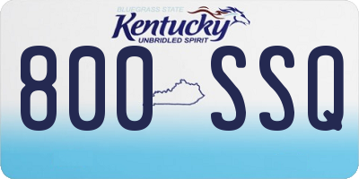KY license plate 800SSQ