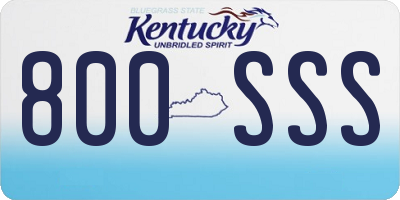 KY license plate 800SSS