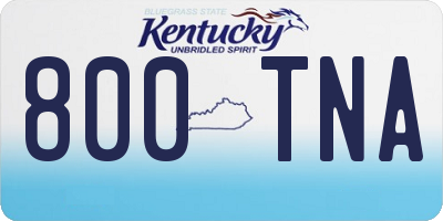 KY license plate 800TNA