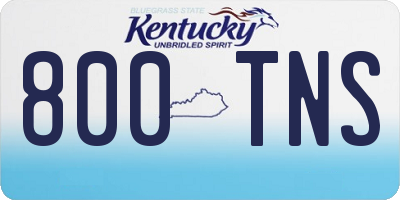 KY license plate 800TNS