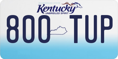 KY license plate 800TUP
