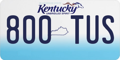 KY license plate 800TUS
