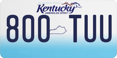 KY license plate 800TUU