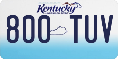 KY license plate 800TUV