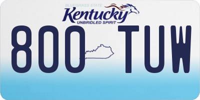 KY license plate 800TUW