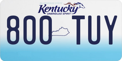 KY license plate 800TUY