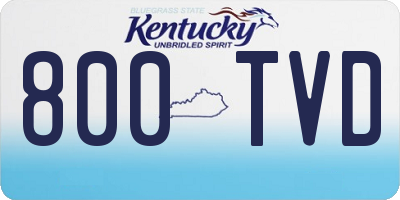 KY license plate 800TVD