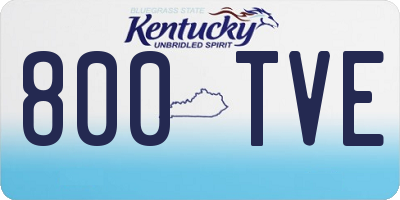KY license plate 800TVE
