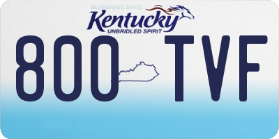 KY license plate 800TVF