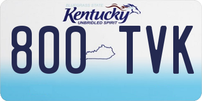 KY license plate 800TVK