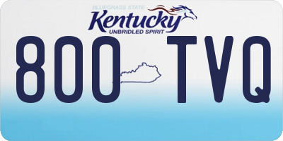 KY license plate 800TVQ