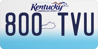 KY license plate 800TVU